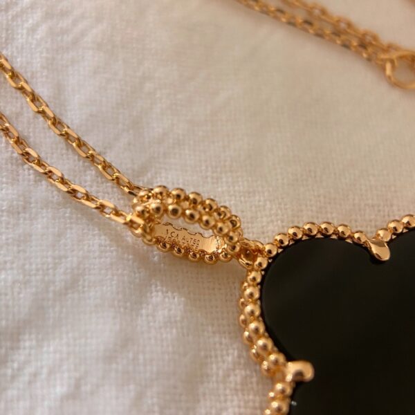 オニキス×クローバー ロングネックレス（1モチーフ）｜ローズゴールド／イエローゴールド｜Van Cleef & Arpels Magic Alhambraスタイル - 画像 (6)